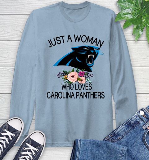 NFL Just A Woman Who Loves Carolina Panthers Football Sports Long Sleeve T-Shirt 6