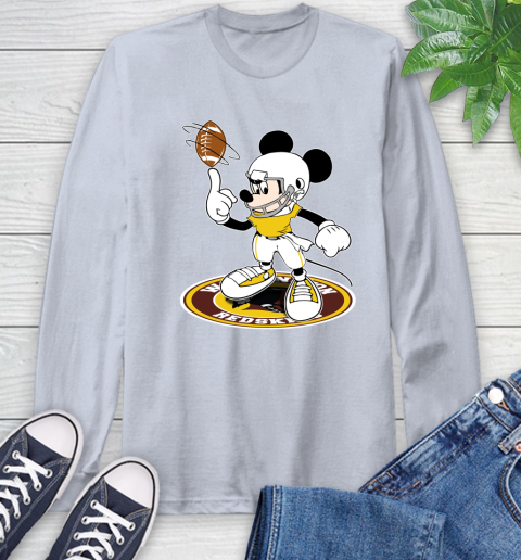 NFL Football Washington Redskins Cheerful Mickey Disney Shirt Long Sleeve T-Shirt 6