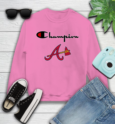 MLB Baseball Atlanta Braves Champion Shirt Youth Sweatshirt 3