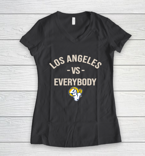 Los Angeles Rams Vs Everybody Women's V-Neck T-Shirt 6
