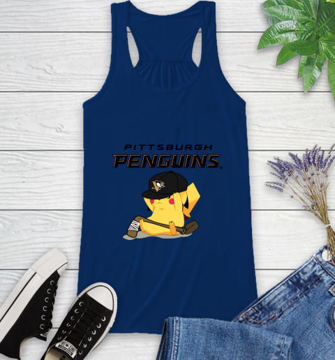 NHL Pikachu Hockey Sports Pittsburgh Penguins Racerback Tank 9