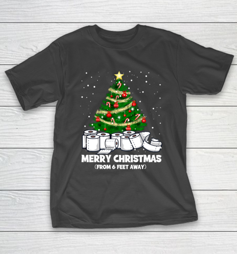 Funny Christmas Tree Santa Quarantine Social Distance Gift T-Shirt