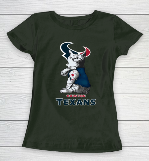 NFL Football My Cat Loves Houston Texans Women's T-Shirt 5 NFL Football My Cat Loves Houston Texans Women's T-Shirt - Image 5