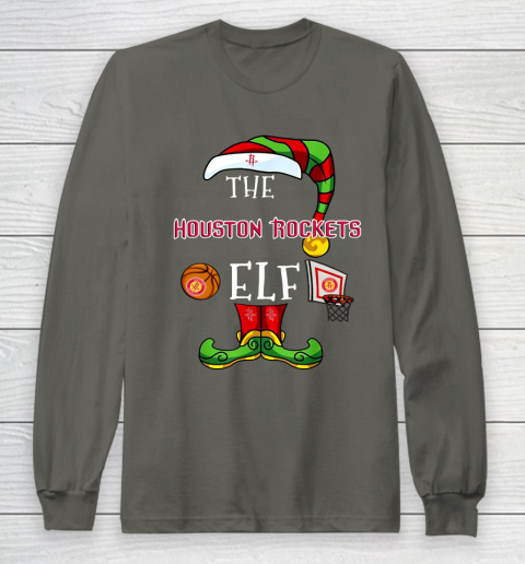 Houston Rockets Christmas ELF Funny NBA Long Sleeve T-Shirt 5