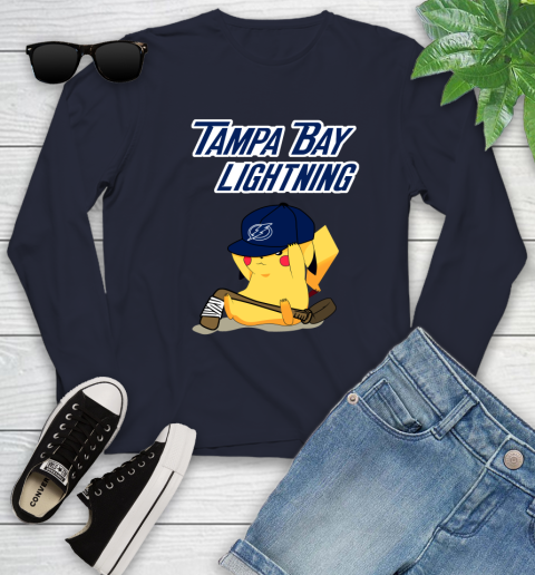 NHL Pikachu Hockey Sports Tampa Bay Lightning Youth Long Sleeve 3