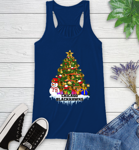 Chicago Blackhawks Merry Christmas NHL Hockey Sports Racerback Tank 9