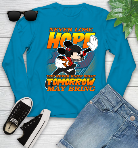 Tampa Bay Buccaneers NFL Football Mickey Disney Never Lose Hope Youth Long Sleeve 8