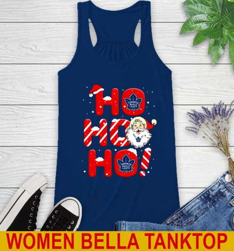 Toronto Maple Leafs NHL Hockey Ho Ho Ho Santa Claus Merry Christmas Shirt Racerback Tank 7