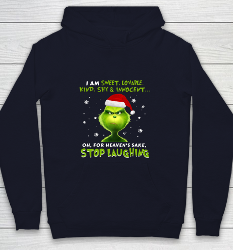 I Am Sweet Lovable Kind Shy Innocent Grinch Christmas Youth Hoodie 2