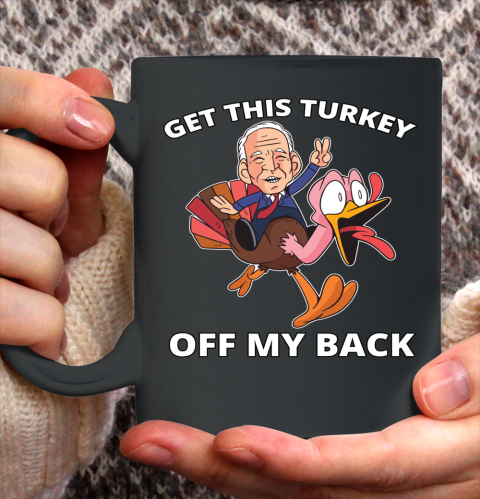 Make Thanksgiving Great Again Funny Biden Riding a Turkey Ceramic Mug 11oz