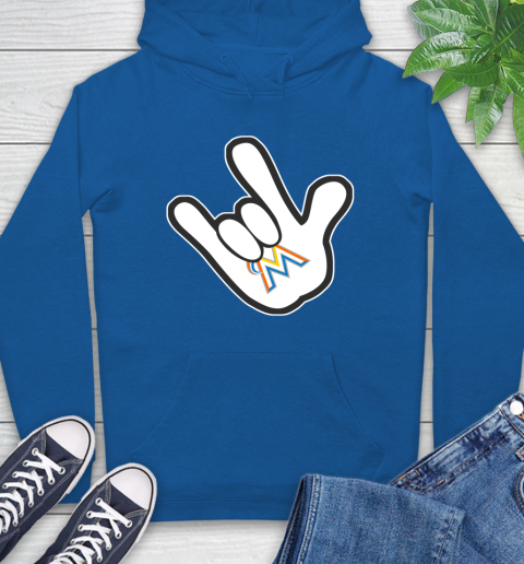 Miami Marlins MLB Baseball Mickey Rock Hand Disney Hoodie 9