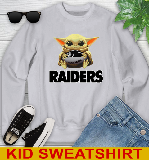 NFL Football Oakland Raiders Baby Yoda Star Wars Shirt Youth Sweatshirt 4