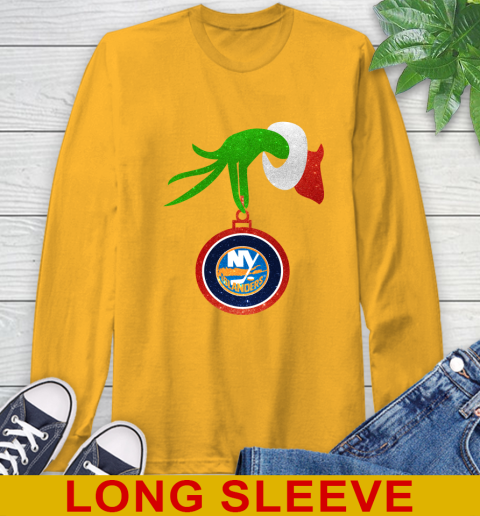 New York Islanders Grinch Merry Christmas NHL Hockey Long Sleeve T-Shirt 3