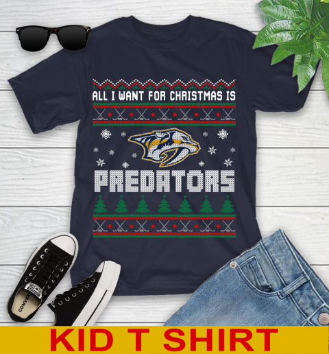 Nashville Predators NHL Hockey All I Want For Christmas Is My Team Sports 98