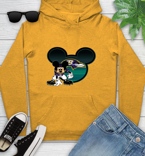 NFL Baltimore Ravens Mickey Mouse Disney Football T Shirt Youth Hoodie 3