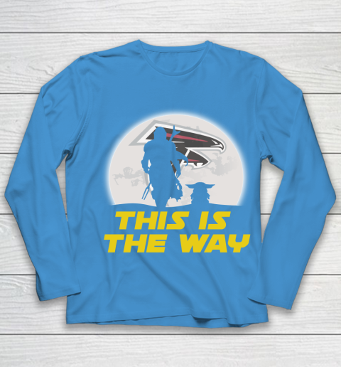 Atlanta Falcons NFL Football Star Wars Yoda And Mandalorian This Is The Way Youth Long Sleeve 5