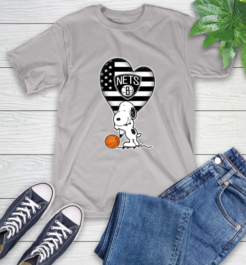 Brooklyn Nets NBA Basketball The Peanuts Movie Adorable Snoopy T-Shirt 12