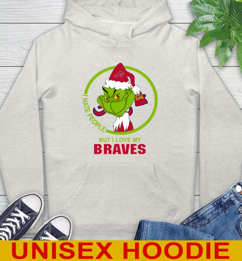 Atlanta Braves MLB Christmas Grinch I Hate People But I Love My Favorite Baseball Team Hoodie 12