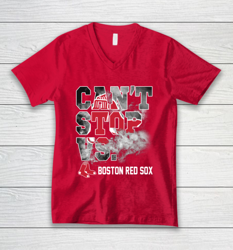 MLB Boston Red Sox Baseball Can't Stop Vs Boston Red Sox V-Neck T-Shirt 6