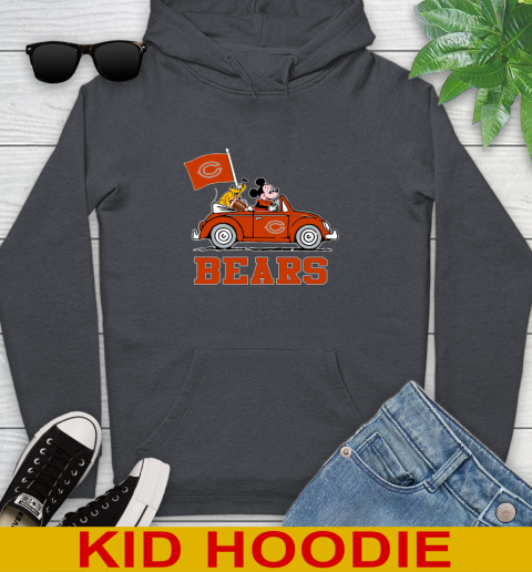NFL Football Chicago Bears Pluto Mickey Driving Disney Shirt Youth Hoodie 9