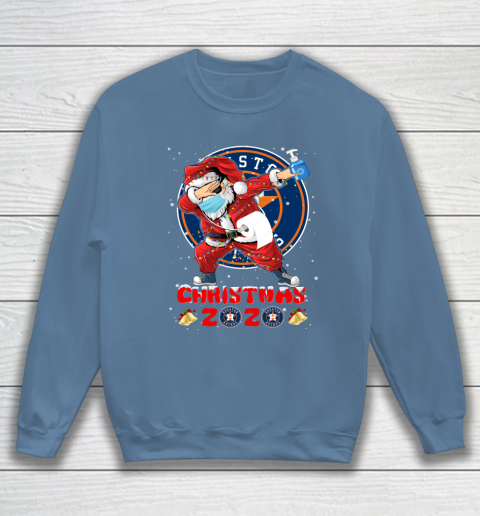 Houston Astros Funny Santa Claus Dabbing Christmas 2020 MLB Sweatshirt - Image 7