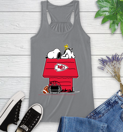 Kansas City Chiefs NFL Football Snoopy Woodstock The Peanuts Movie Racerback Tank 5