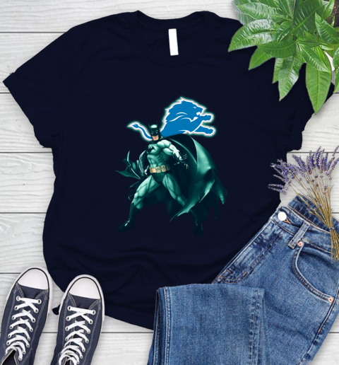 NFL Batman Football Sports Detroit Lions Women's T-Shirt 3
