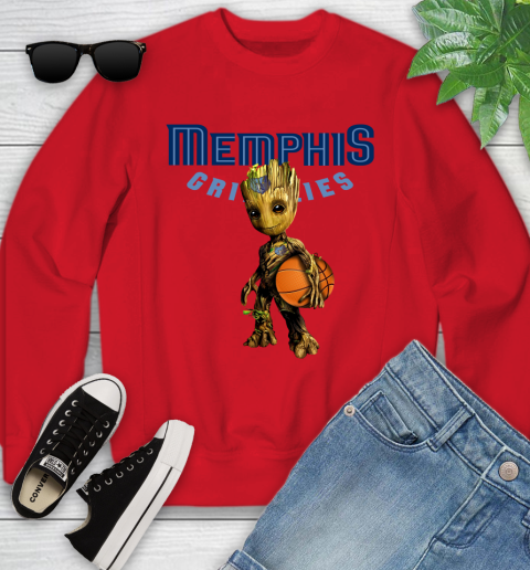 Memphis Grizzlies NBA Basketball Groot Marvel Guardians Of The Galaxy Youth Sweatshirt 9