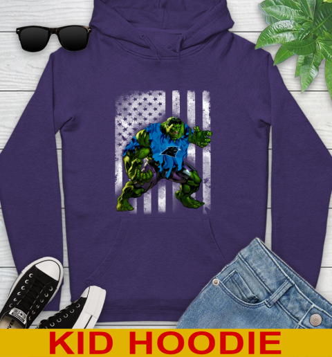 Carolina Panthers Hulk Marvel Avengers NFL Football American Flag Youth Hoodie 5