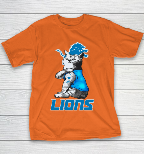 NFL Football My Cat Loves Detroit Lions Youth T-Shirt 4