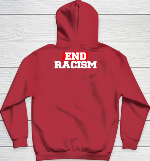 NFL End Racism Print In Front And Back Youth Hoodie 15