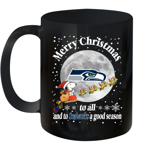 Seattle Seahawks Merry Christmas To All And To Seahawks A Good Season NFL Football Sports Ceramic Mug 11oz