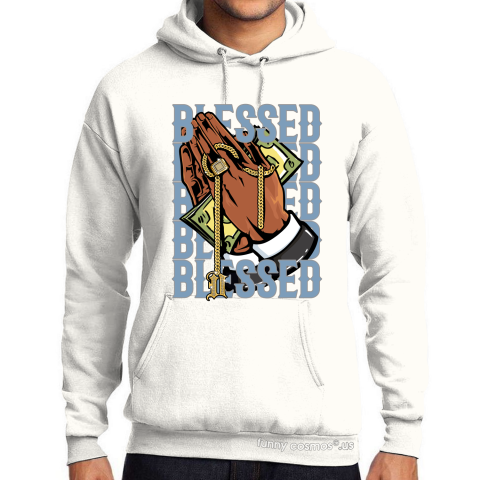 Air Jordan 1 Hyper Royal matching sneaker tshirt Drake Blessed Blue and white Jordan Tshirt