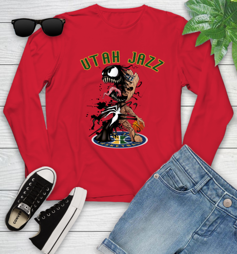 NBA Utah Jazz Basketball Venom Groot Guardians Of The Galaxy Youth Long Sleeve 11