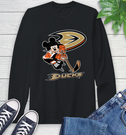 NHL Anaheim Ducks Mickey Mouse Disney Hockey T Shirt Long Sleeve T-Shirt 2