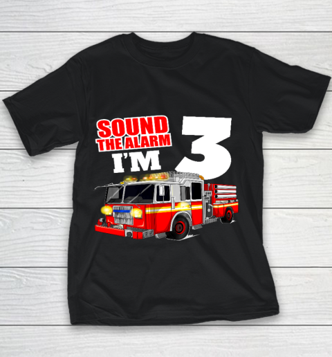 Kids Fire Truck 3rd Birthday T Shirt Boy Firefighter 3 Years Old Youth T-Shirt