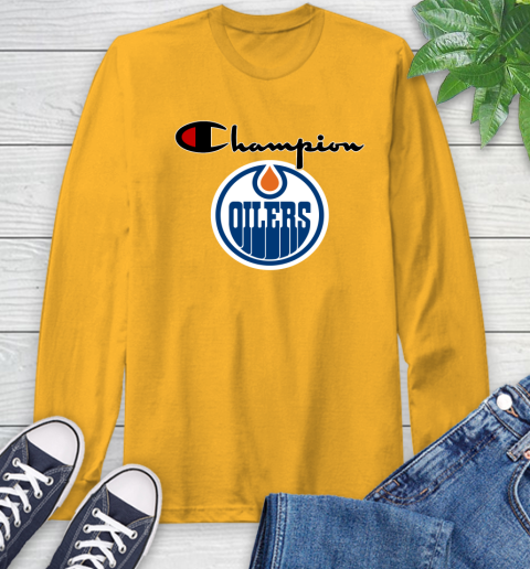 NHL Hockey Edmonton Oilers Champion Shirt Long Sleeve T-Shirt 2