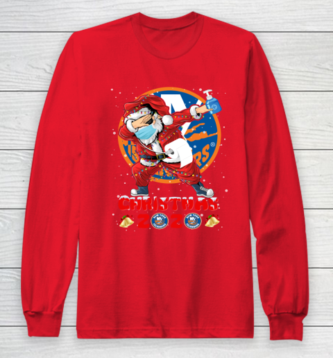 New York Islanders Funny Santa Claus Dabbing Christmas 2020 NHL Long Sleeve T-Shirt 7