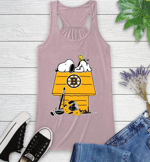 Boston Bruins NHL Hockey Snoopy Woodstock The Peanuts Movie Racerback Tank 11