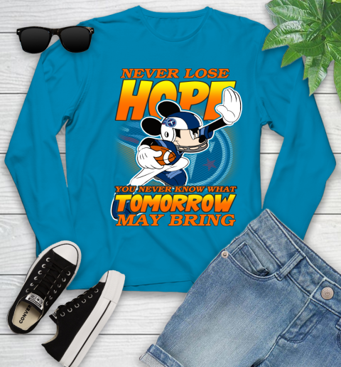 Tennessee Titans NFL Football Mickey Disney Never Lose Hope Youth Long Sleeve 8