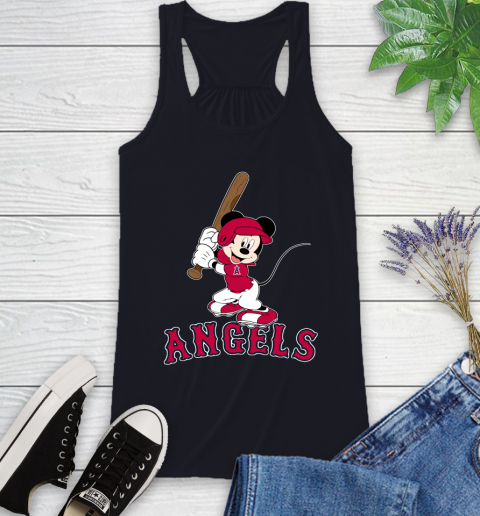 MLB Baseball Los Angeles Angels Cheerful Mickey Mouse Shirt Racerback Tank 9