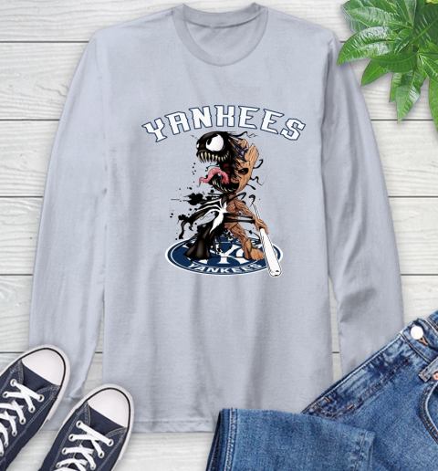 MLB New York Yankees Baseball Venom Groot Guardians Of The Galaxy Long Sleeve T-Shirt 6