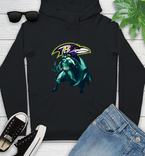 NFL Batman Football Sports Baltimore Ravens Youth Hoodie 2