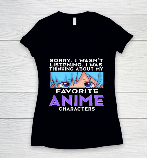 Funny Anime Quote Japanese Manga Kawaii Girls Teens Women's V-Neck T-Shirt