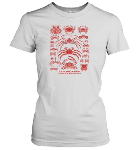 Carcinization Keep Calm Crab On Women's T-Shirt - Topshirtpro