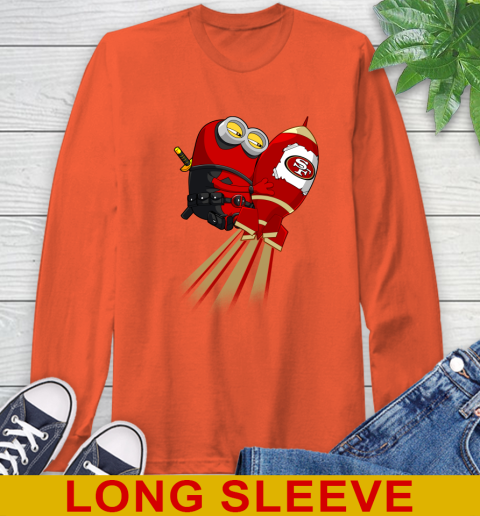 NFL Football San Francisco 49ers Deadpool Minion Marvel Shirt Long Sleeve T-Shirt 5 NFL Football San Francisco 49ers Deadpool Minion Marvel Shirt Long Sleeve T-Shirt - Image 5
