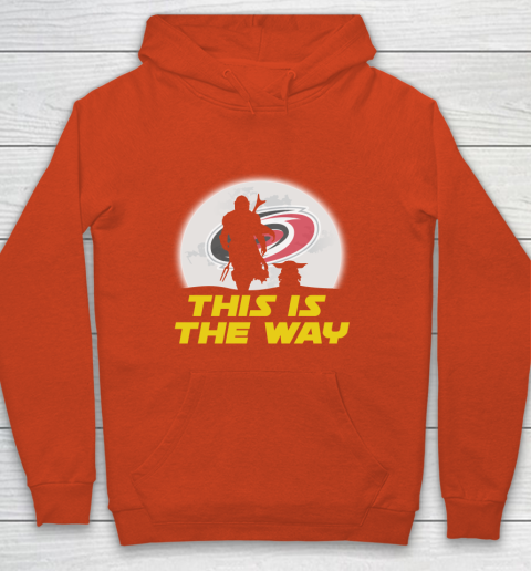 Carolina Hurricanes NHL Ice Hockey Star Wars Yoda And Mandalorian This Is The Way Youth Hoodie 4 Carolina Hurricanes NHL Ice Hockey Star Wars Yoda And Mandalorian This Is The Way Youth Hoodie - Image 4