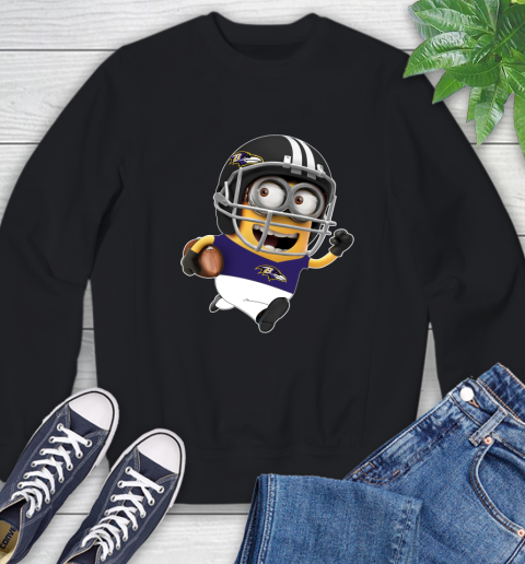 NFL Baltimore Ravens Minions Disney Football Sports Sweatshirt 2
