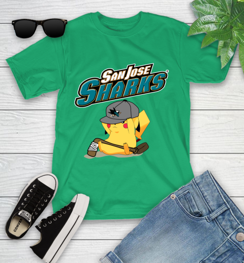 NHL Pikachu Hockey Sports San Jose Sharks Youth T-Shirt 6