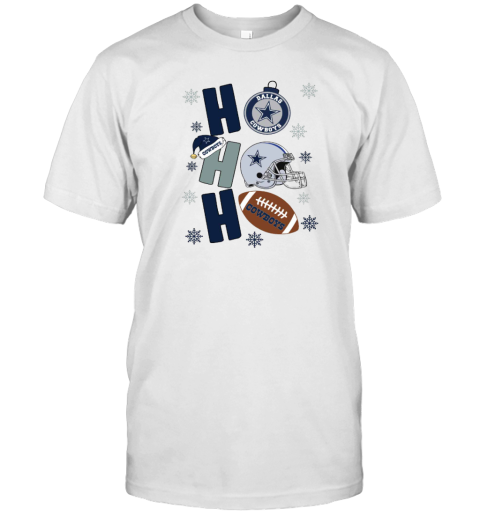 Dallas Cowboys Hohoho Santa Claus Christmas Football NFL T-Shirt